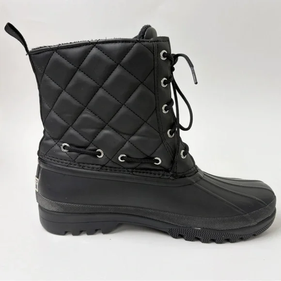 Sperry Topsider Gosling Quilted Duck Boot Waterproof Black - Picture 7 of 11